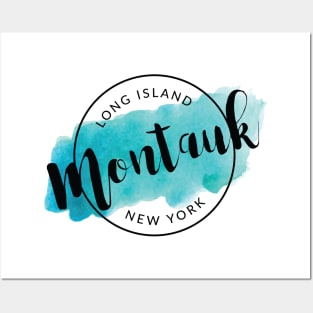 Montauk, Long Island, Watercolor Badge Posters and Art